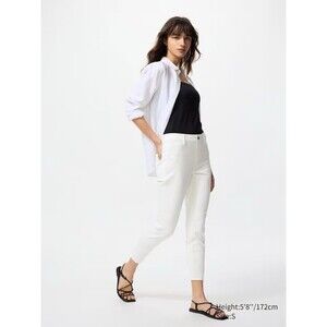 Uniqlo Women Ponte Leggings Pants White XS Brand New With Tags